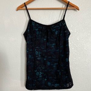 Express - Blue and Black  Lace Camisole - Size S